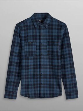 BYLT Blue & Black Ribbed Flannel